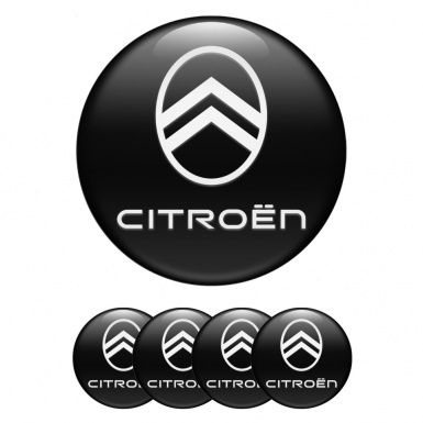 Citroen Emblem for Center Wheel Caps Black White Logo Design