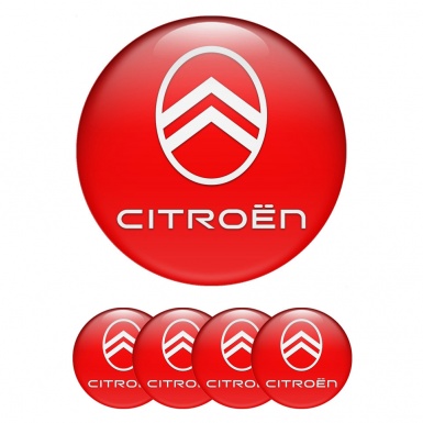 Citroen Emblems for Center Wheel Caps Red White Logo Design