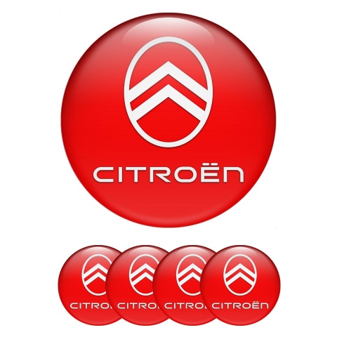 Citroen Emblems for Center Wheel Caps Red White Logo Design