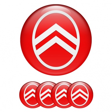 Citroen Emblem for Center Wheel Caps Red White Logo Edition