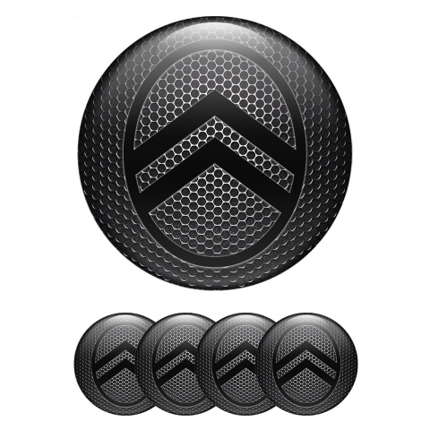 Citroen Emblem for Center Wheel Caps Dark Grate Black Logo Variant