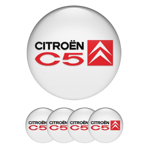 Citroen C5 Emblem for Center Wheel Caps White Red Black Accent