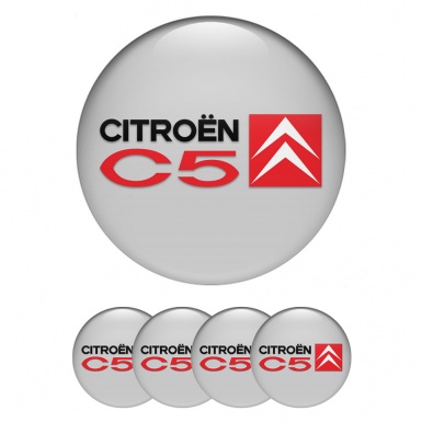 Citroen C5 Silicone Stickers for Center Wheel Caps Grey Red Black Accent