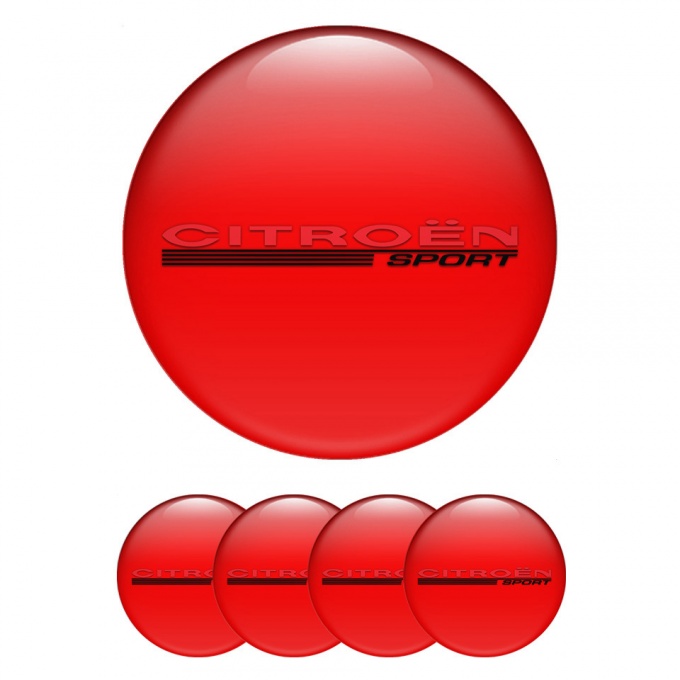 Citroen Emblem for Center Wheel Caps Crimson Red Sport Design