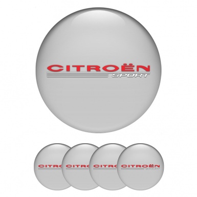 Citroen Sport Emblem for Wheel Center Caps Grey White Motif