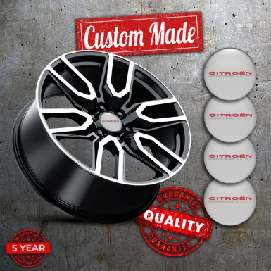 Citroen Sport Emblem for Wheel Center Caps Grey White Motif