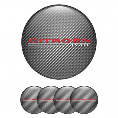 Citroen Sport Emblem for Center Wheel Caps Carbon White Motif