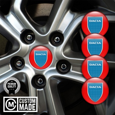 Dacia Center Caps Wheel Emblem Red Glacial Shield
