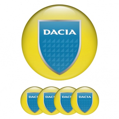 Dacia Silicone Stickers for Center Wheel Caps Yellow Glacial Shield