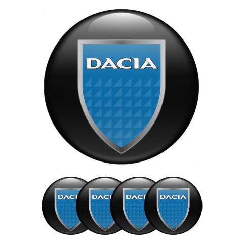Dacia Emblem for Wheel Center Caps Black Ice Blue Shield