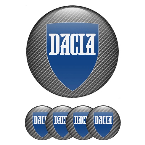 Dacia Silicone Stickers for Center Wheel Caps Caps Carbon Blue Crest