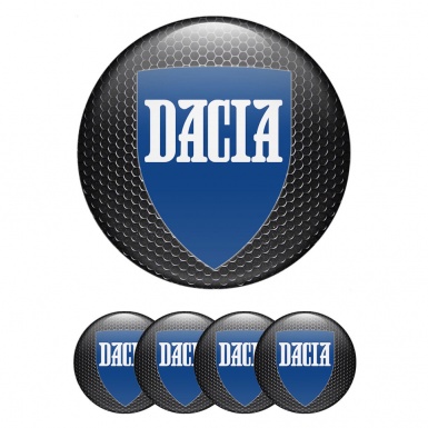 Dacia Domed Stickers for Wheel Center Caps Dark Grate Blue Crest