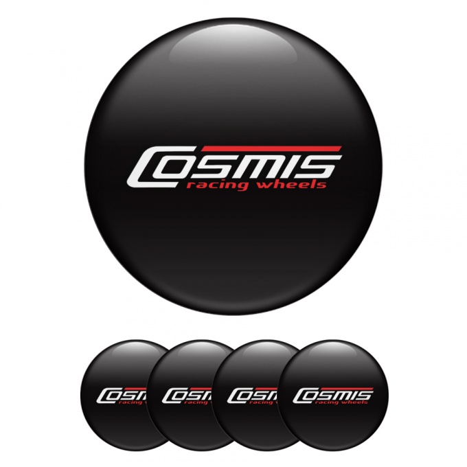 Cosmis Domed Stickers for Wheel Center Caps Black Edition