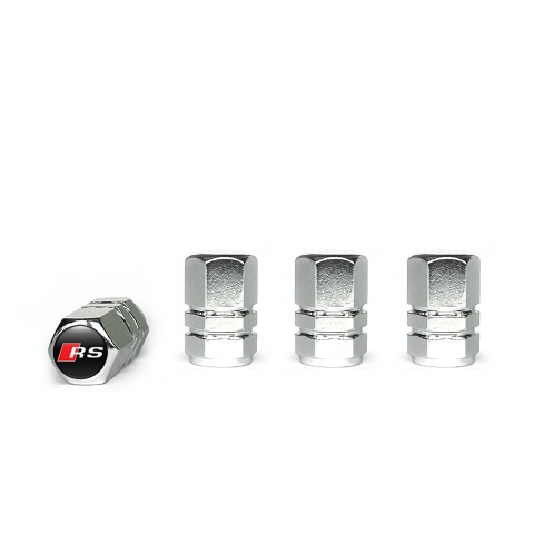 Audi RS Valve Caps Chrome 4 pcs Black
