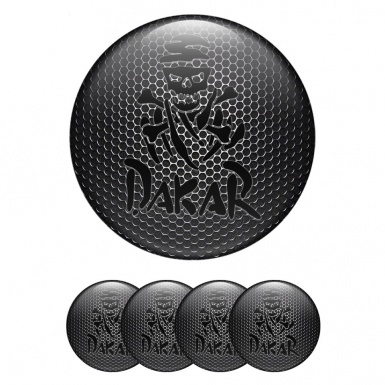 Dakar Emblem for Center Wheel Caps Dark Mesh Black Logo