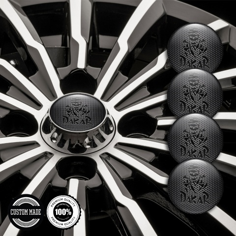 Dakar Emblem for Center Wheel Caps Dark Mesh Black Logo