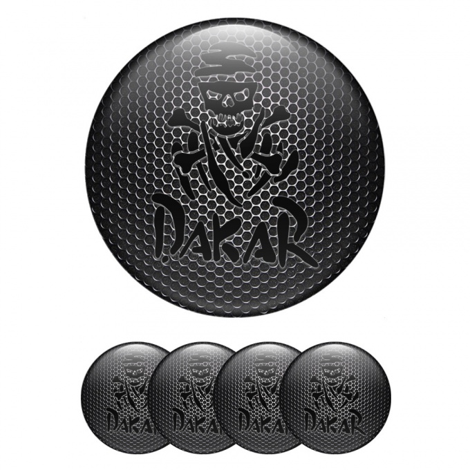 Dakar Emblem for Center Wheel Caps Dark Mesh Black Logo