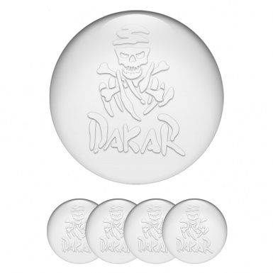 Dakar Emblems for Center Wheel Caps White Transparent Logo