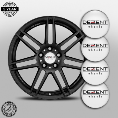 Dezent Emblem for Wheel Center Caps White Black Logo