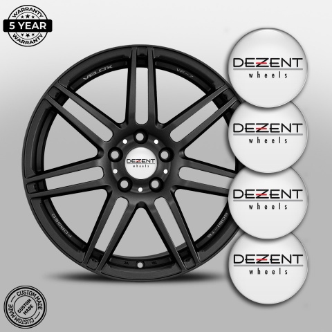 Dezent Emblem for Wheel Center Caps White Black Logo