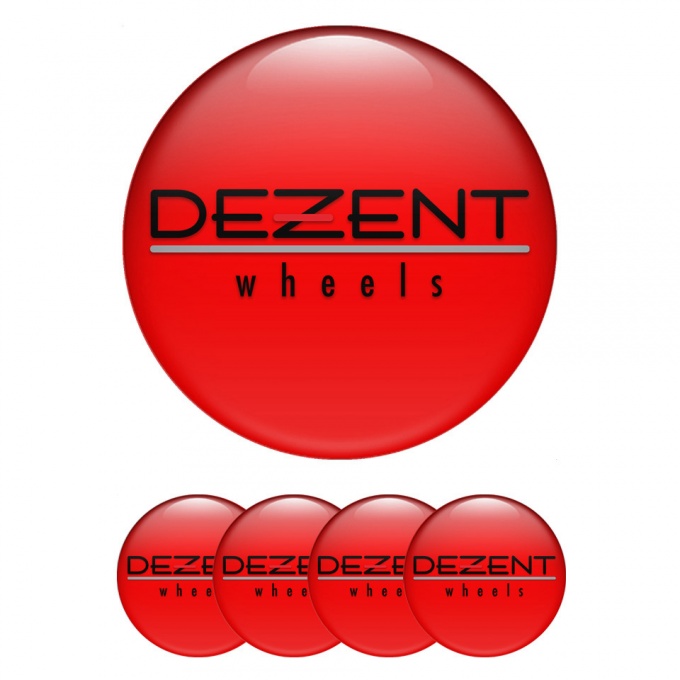 Dezent Emblem for Center Wheel Caps Red Black Logo