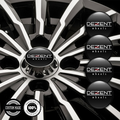 Dezent Silicone Stickers for Center Wheel Caps White Logo