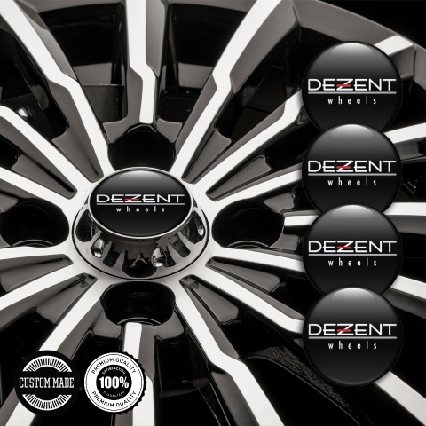 Dezent Silicone Stickers for Center Wheel Caps White Logo
