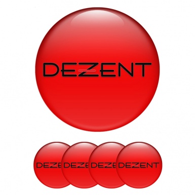 Dezent Wheel Emblem for Center Caps Red Clean Black Logo