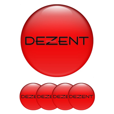 Dezent Wheel Emblem for Center Caps Red Clean Black Logo