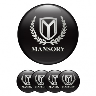 Mansory Center Caps Wheel Emblem Black Silver Logo