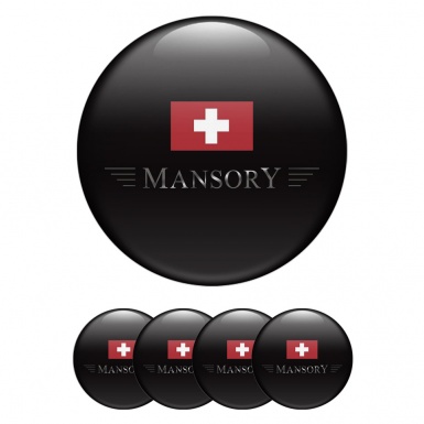 Mansory Wheel Emblem for Center Caps Black Crest Design