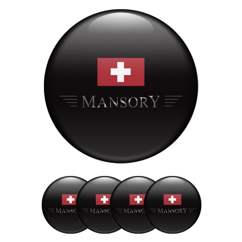 Mansory Wheel Emblem for Center Caps Black Crest Design