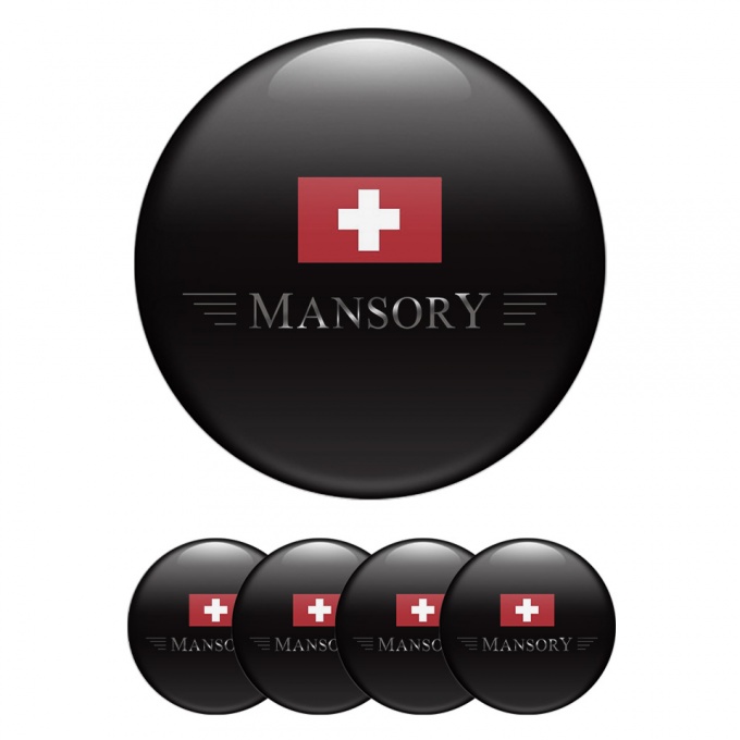 Mansory Wheel Emblem for Center Caps Black Crest Design