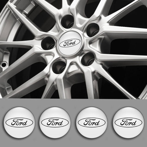 Ford Wheel Emblem White Black Edition