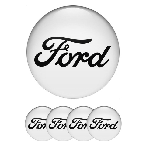 Ford Emblem for Wheel Center Caps White Black Edition