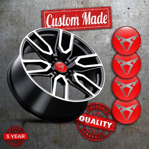 Seat Cupra Wheel Emblem for Center Caps Red Metallic Logo