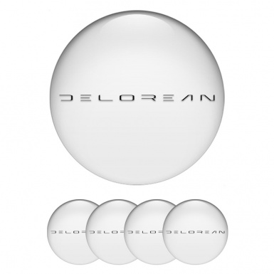 DMC Center Caps Wheel Emblem White Black Logo
