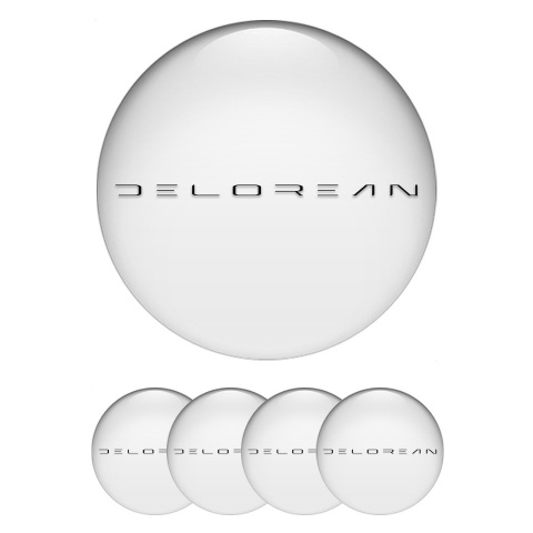 DMC Center Caps Wheel Emblem White Black Logo