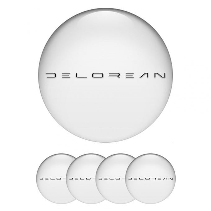 DMC Center Caps Wheel Emblem White Black Logo