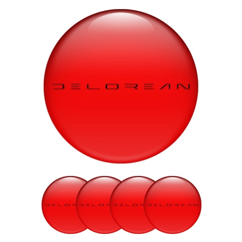 DMC Silicone Stickers for Center Wheel Caps Red Black Logo