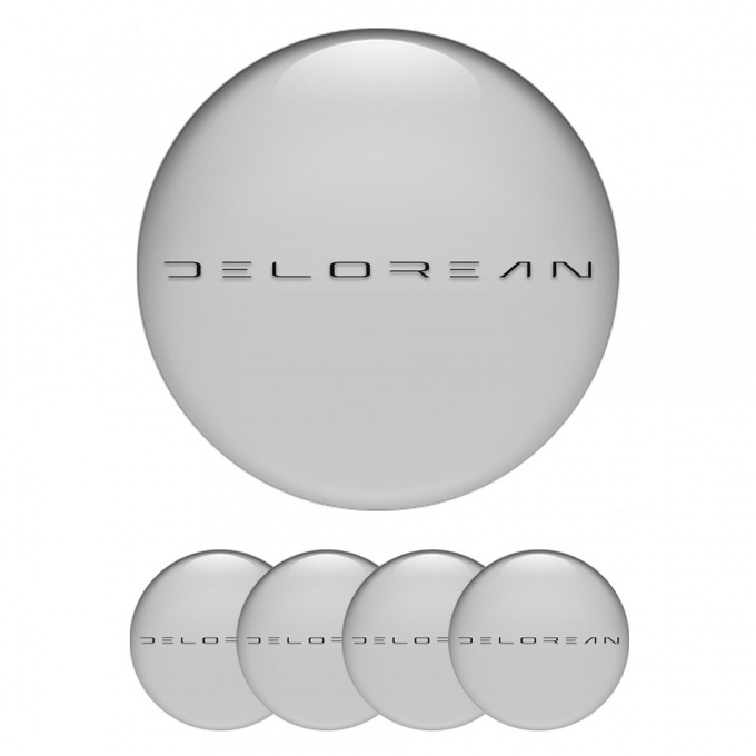 DMC Silicone Stickers for Center Wheel Caps Grey Black Logo