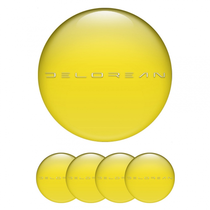 DMC Center Wheel Caps Stickers Yellow White Edition