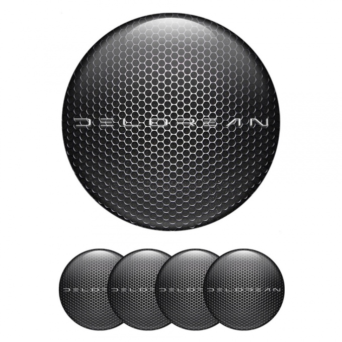 DMC Center Caps Wheel Emblem Dark Mesh White Edition