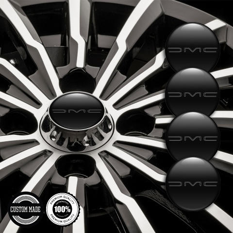 DMC Silicone Stickers for Center Wheel Caps Black Dark Slim Logo