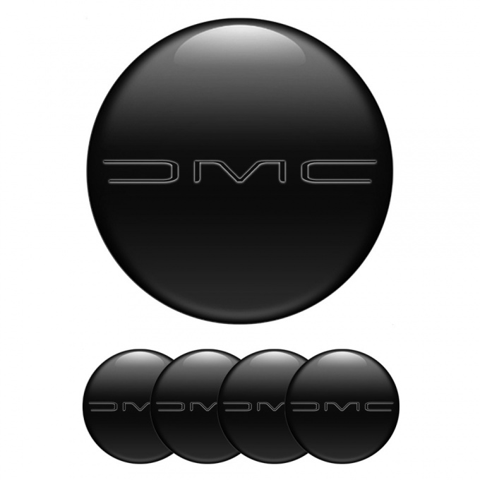 DMC Silicone Stickers for Center Wheel Caps Black Dark Slim Logo