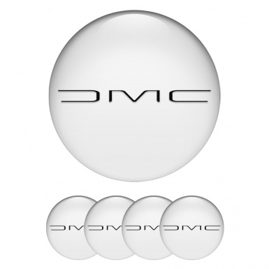 DMC Domed Stickers for Wheel Center Caps White Black Slim Logo