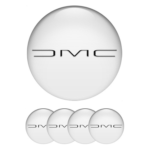 DMC Domed Stickers for Wheel Center Caps White Black Slim Logo