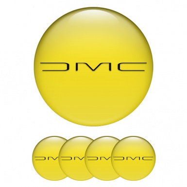 DMC Stickers for Wheels Center Caps Yellow Black Slim Logo