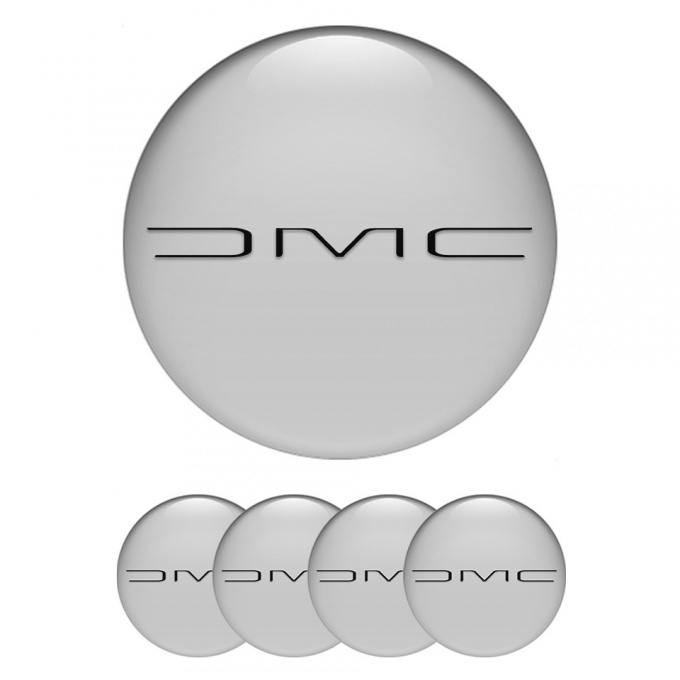 DMC Emblem for Wheel Center Caps Grey Black Slim Logo