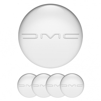 DMC Wheel Stickers for Center Caps Pearl White Slim Logo